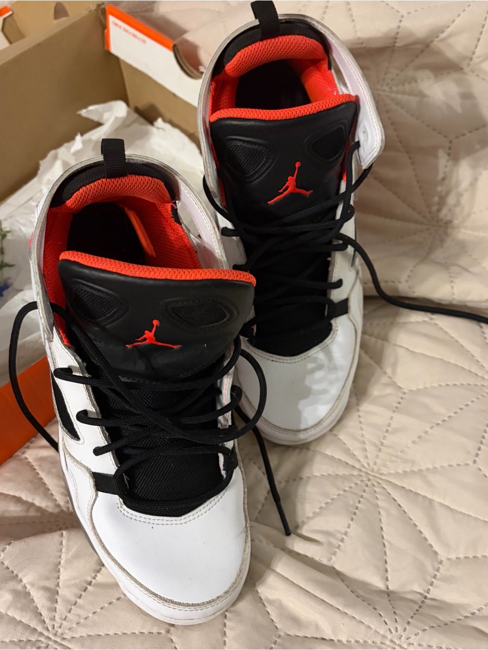 Nike White Black Red High-Top Athletic Sneakers- air Jordan